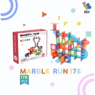 PIBI - 178Pcs Marble Run Magnetic Magnetic Tiles Pipe/ Magnetic Tiles/