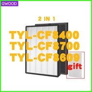 ✤ ◹ ♚ GWOOD  2-in-1 True HEPA Filter Replacement for Tylr air purifier TYL-CF8400 TYL-CF8700  TYL-C