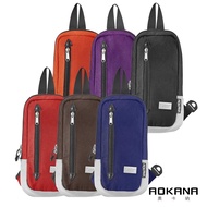 AOKANA Shoulder Crossbody Bag Korean Version Multi-Layer Waterproof Chest Canvas Sports Waist Side B