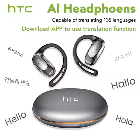 HTC NE35 Bluetooth V6.0 AI Translation Earphones OWS Sport Headphone Comfortable Ultra-light Earhook