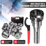 1/ ER32 Spring Collet Set Precision Collet Set 3mm-19mm R8-ER32 7/16 Collet Shank Spanner Chuck Hold