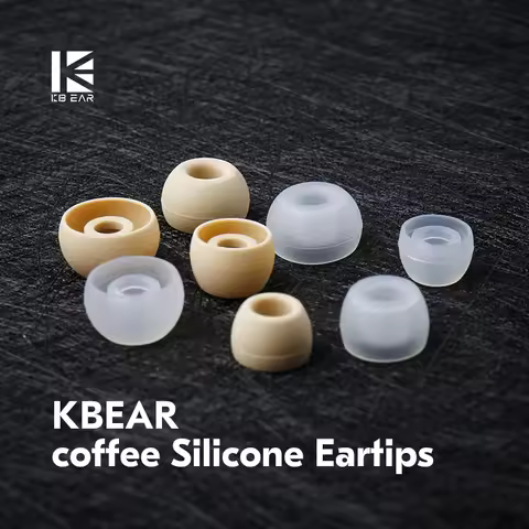 KBEAR Coffee Eartips (S/M/L/XS) Soft Silicone Replacement Eartips Coffee Clear Earbuds Replacement E