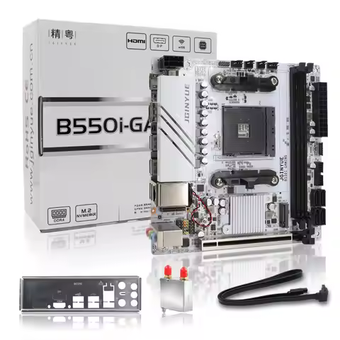 JGINYUE AMD B550 AM4 mini ITX Motherboard supports Ryzen R5 4000/5000 series processors DDR4 RAM PCI