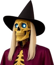 Soulchen 12 ft Halloween Skeleton Accessories Skeleton Witch Hat with Wig Outdoor Giant Costume Clot