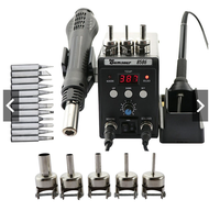 858D 8586 Air Blower Rework Station Hot Air Desoldering Soldering ESD Gun LED Digital Display