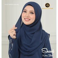 Shawl Chiffon Eksklusif Navy Blue by Habibi Boutique