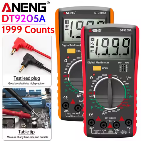 ANENG DT9205A Digital Multimeter AC/DC Transistor Electrical NCV Tester Meter Profesional Analog Aut