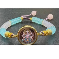 0606魔力之天唐卡＋海蓝宝珠手链0606 Magic Sky Doctor Card+Aquamarine Bead Bracelet