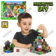 DIY Magnetic Blocks World Creative Assembly Game 68pcs