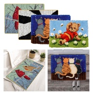 [mojotorw7] Animals Carpet Making Embroidery, Handmade Kit DIY Rug Crafts Cushion Mat Needlepoints S