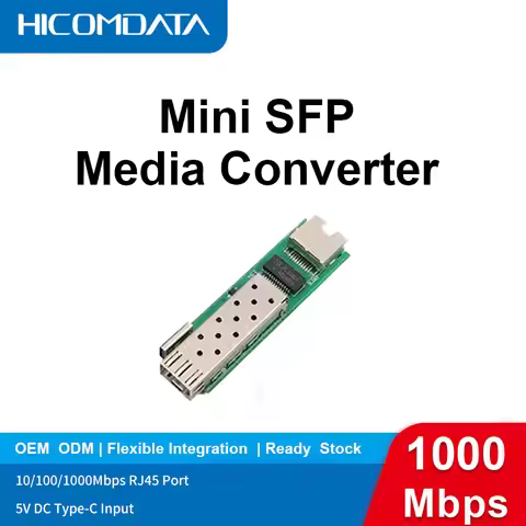 SFP Transceiver Module 1.25G Media Converter Slot 5V DC Type-C input 1 SFP Slot 1 RJ45 Ethernet SFP 