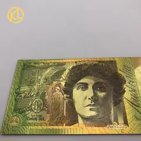 Australia 100 Dollar Gold Banknote Plated Colorful AUD100 Dollar Gold Foil Banknote Currency Collect