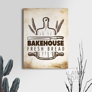Bake House Fresh Bread Cafe Frameless Vintage Retro Wall Decoration