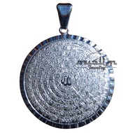 Original Pure Silver Pendant 99 Allah Name Pendant - Round Shiny Asmaul Husna Pendant