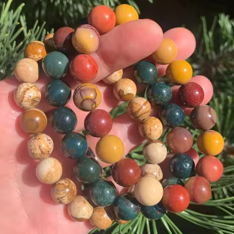 MG1272 New Design Yelllow Root Chakra Yoga Mala Bracelet Natural Moss Agate Stack Energy Bracelet Mo