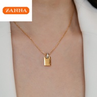 saudi gold 18k pawnable legit pure gold Alphabet square love letter necklace for women