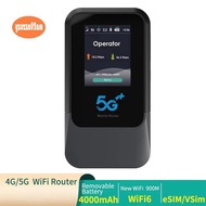 New 5G SA NSA Pocket Mobile Portable Hotspot Pocket Mini Wi-Fi SIM& Esim UNISOC V510 Modem Wi-Fi6 Ro