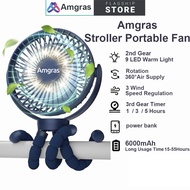Amgras Kipas Mini Stroller Fan Portable Fan Super Silent Rotatable With Flexible Tripod Clip On Fan 