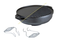 Lodge Cook It All Cast Iron Set Five Piece Cast Iron Set Includes 14" Reversible Grill/Grill, 6.8 Qu