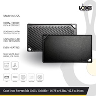 Lodge Cast Iron Double Play Reversible Grill Griddle BBQ Pan 100% Original Lodge