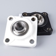 Plastic Nylon Square White Bearing Seat with Stainless Steel Outer Ball Bearing F204 205 206 207 208