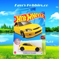 HOT WHEELS HONDA CIVIC TYPE R EK9 HONDA CIVIC EK9 JDM RE-COLOUR YELLOW