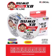 PE line barid RADICAL SUMO X8 X12 200M MUTI & D.GREEN