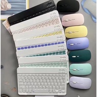 Mini Wireless Bluetooth mouse set 10-inch keyboard color silent keyboard for Android / IOS / iPad / Macaron / Tablet