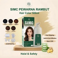 [COD Sale】SIMC Herbal Hair Dye Bubble One Wash Covers Grey Hair Home Use Black & Color Dye Cream Nat
