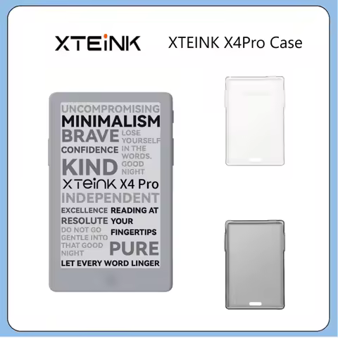 XTEINK X4 Pro Cases E-Ink Ebook Reader Protective Folio Case Cover Semi‑Transparent TPU Soft Slim Sh