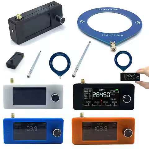 SI4732 0.5-108mhz Portable Radio 1.9inch IPS Screen LSB USB FM/AM Radio with Antenna All Band Radio 