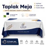 Custom Logo Booth Tablecloth bebas Choose Background | Full Print for Bazaar, Events & Exhibitions |