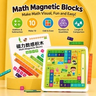 Math Magnetic Blocks Educational Toy Learn Addition Subtraction Make 10 Odd Even Numbers Quantities 