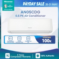 Hisense AC - AN05CDG Air Conditioner Standard 0.5 PK 1/2 PK (Indoor+Outdoor Unit Only)【Smart Mode】【Self-cleaning】【Fast Cooling and Sleep Modes】