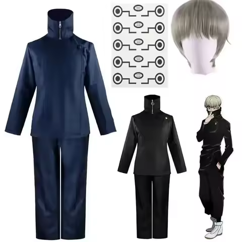 New Anime School Top Kaisen Tatoo Pants Jujutsu Uniform Party Costume Inumaki Halloween Toge Wig Cos