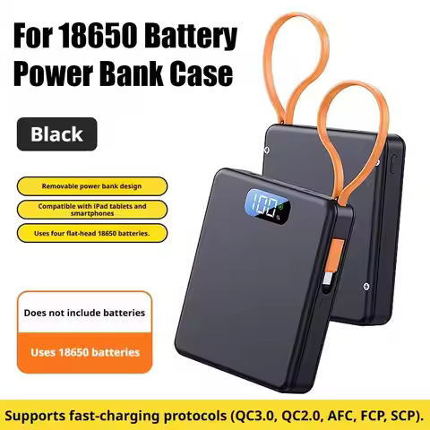 PD 22.5W Fast Charge Power Bank Case 4x18650 Solderless DIY Battery Box USB Type C PD3.0 QC4.0 Shell