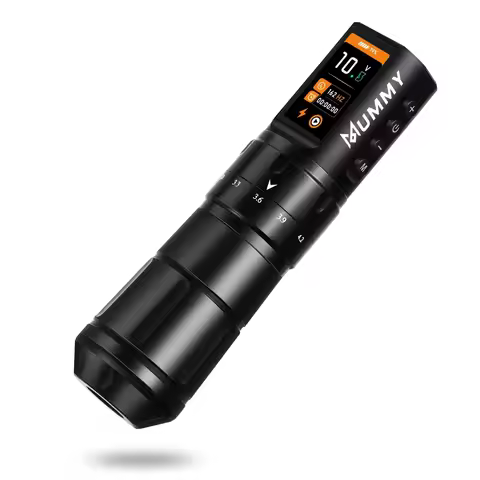 Mummy Wireless Tattoo Machine Color Screen Display Tattoo Pen Replaceable Battery Body Art 2.4-4.2mm