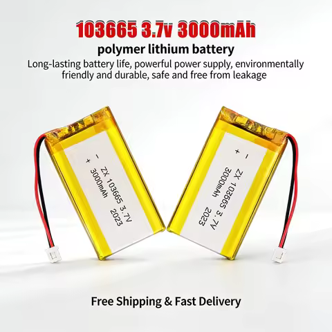 103665 103565 3.7V 3000mAh Lithium Polymer Rechargeable Battery, High Capacity Lipo Cell for Tablet,