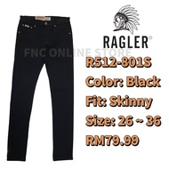 Ragler Men Skinny Jeans Stretchable Black (size 26-36) R512-801S