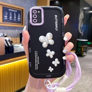 Samsung A02S A03S M02S F02S Case Lovely Butterfly Case With Lanyard