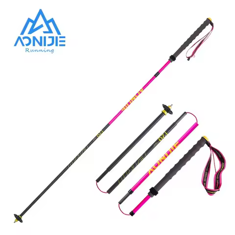 1 Pair AONIJIE E4214 Hiking Carbon Fiber Cross-country Poles Folding Trekking Pole Lightweight Walki