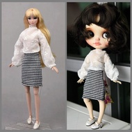 30cm Barbie Clothes Clothes Xinyixinyan fr2 Supermodel Kerr Little Cloth blythe Houndstooth Short Sk