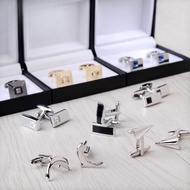 [Gift Box for Free] Bright Silver Cufflinks French Cufflinks Cufflinks Men's Genuine Cufflinks Frenc