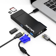 Wavlink USB3.0 7 in one Hub(3 USB3.0+1 HDMI+1 VGA+1 Gigabit Ethernet+1 SD Card Reader/Micro SD Card 