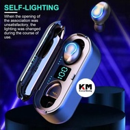 Headset Bluetooth 5.0 F9 Mini TWS LED Wireless Earphone