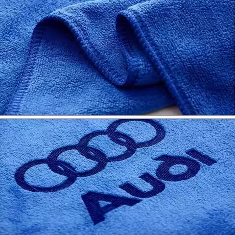 For Audi A3 A4 B8 8P B9 8V B6 A5 B7 A1 A6 C6 Q3 Q5 C7 8I Accessories Car Wash Towel Emblem Cotton Dr