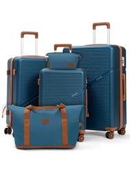 5-Piece Luggage Set 22x14x9 Airline Approved, ABS Hard Case Suitcases with Spinner Wheels, TSA Lock,
