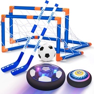 Hover Soccer Ball, 3-in-1 Indoor and Outdoor soccer ball, Hover Hockey Set for Kids Ages 3 4 5 6 7 8