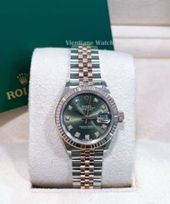 👑[現貨]🔥🔥Rolex Datejust 勞力士日誌型系列 279171 橄欖綠面鑽 26mm表徑 間18k玫瑰金 自動機械 25年全套✅ rolex/rolex submariner/rolex 