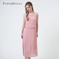 Paperdolls Daphne Lace Bodice Pleated Midi Dress
